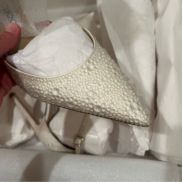 JIMMY CHOO Averly 100 bow-trimmed pumps bridal heels wedding - Picture 6 of 12